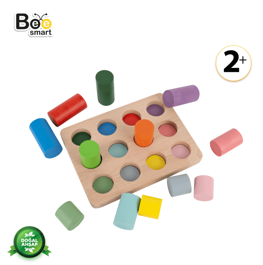 Ahşap Renkli Silindir Oyunu
