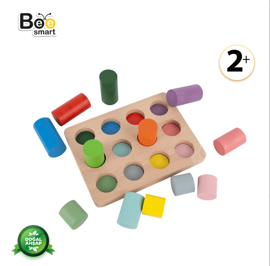 Ahşap Renkli Silindir Oyunu