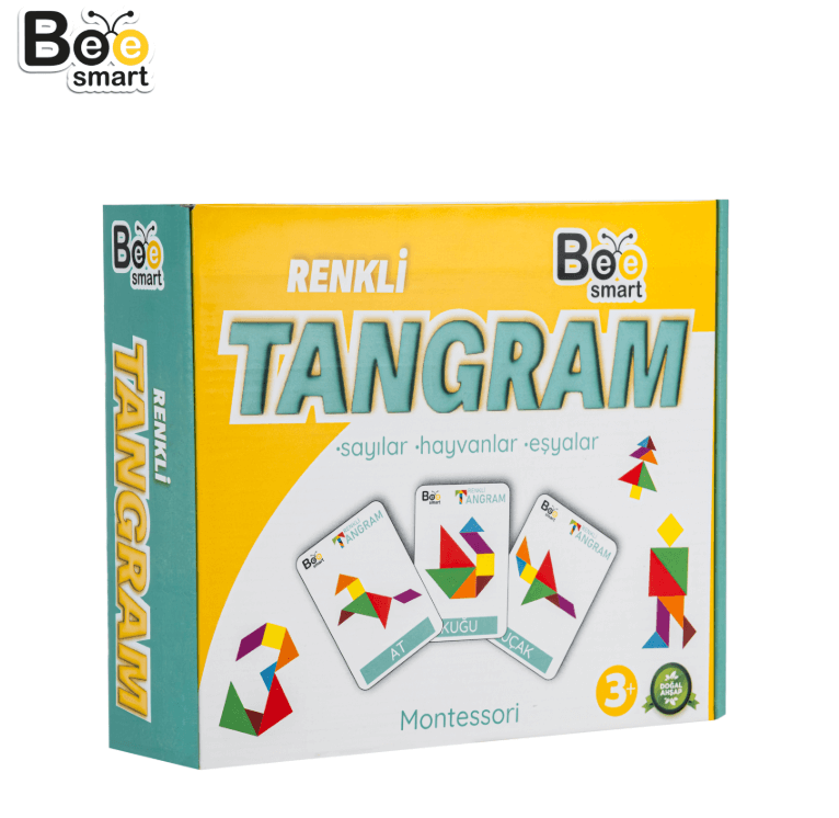 Ahşap Renkli Tangram Oyunu