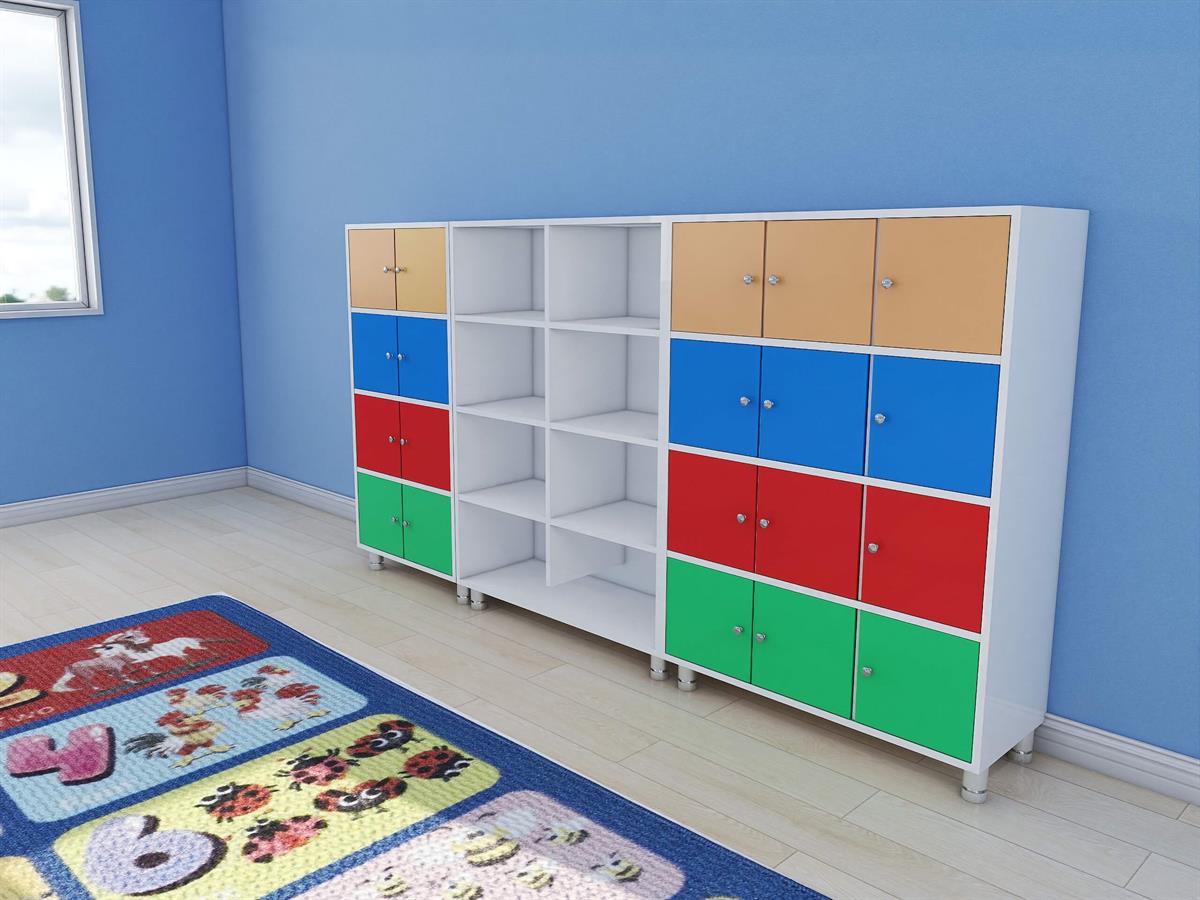 20 Kapaklı Öğrenci Dolabı+Raf