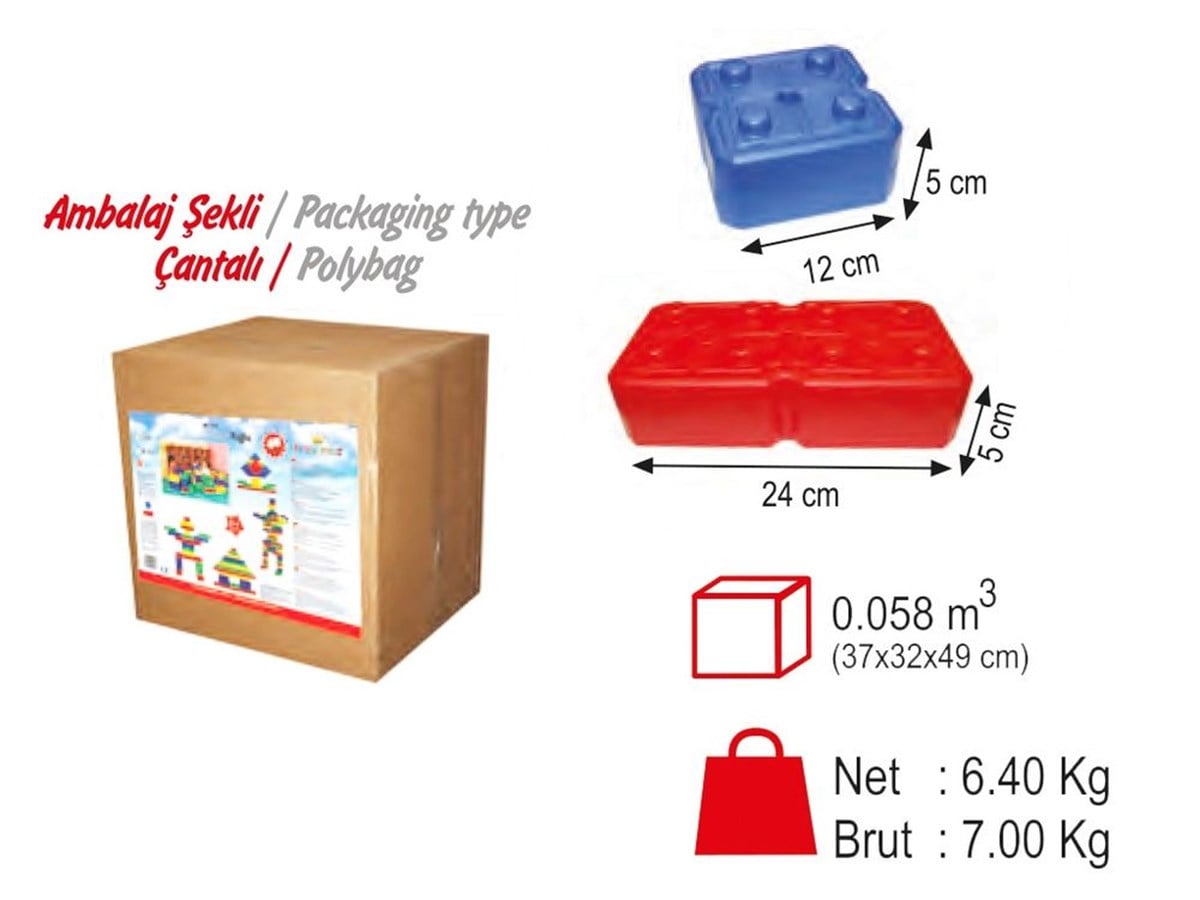 Dev Tuğla Bloklar 48 Parça