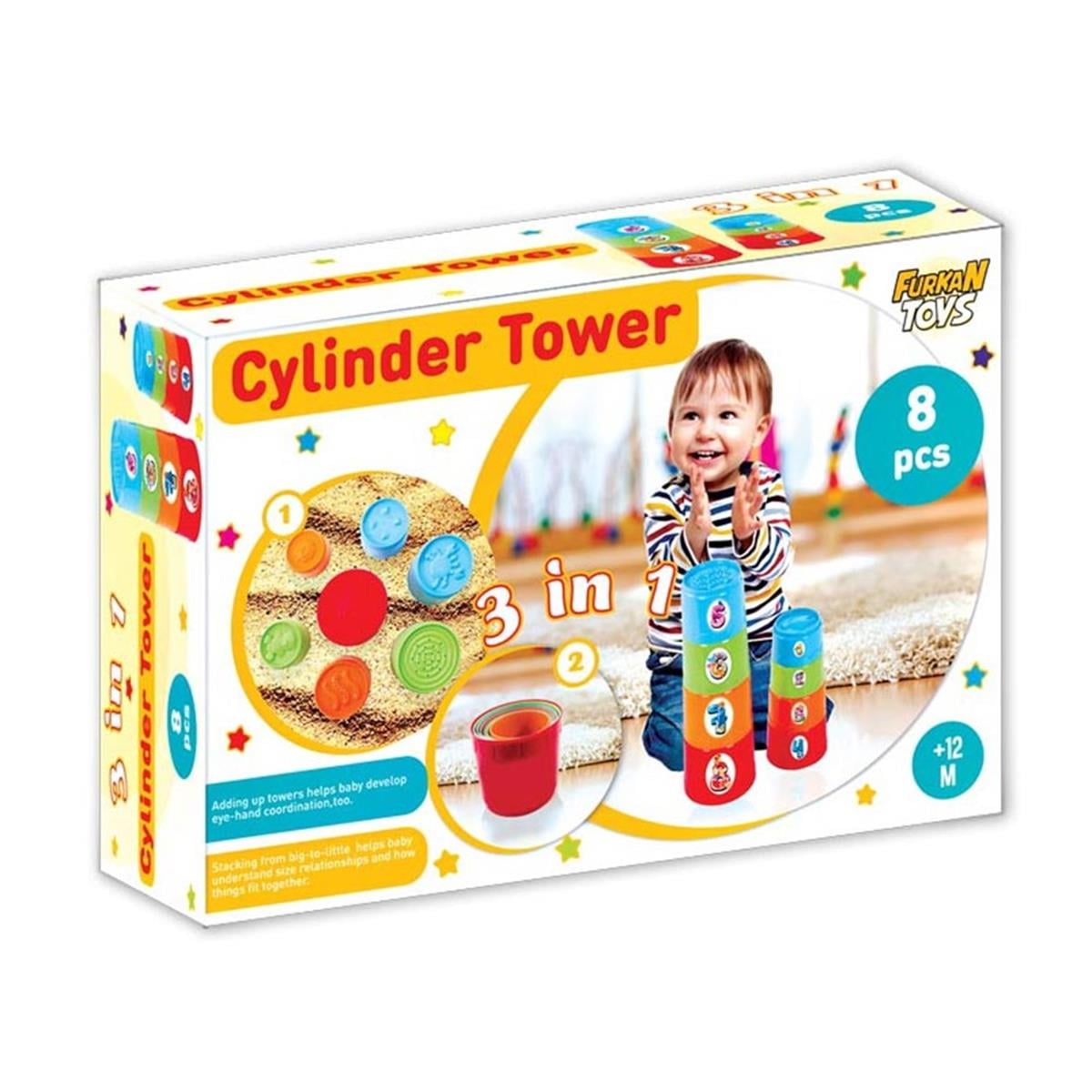 3 in 1 Silindir Kule Eğitici Oyuncak