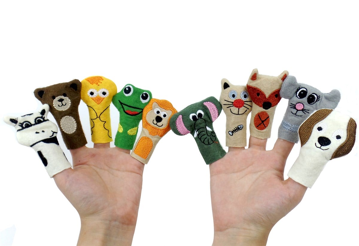 10 lu Parmak Kukla Hayvanlar