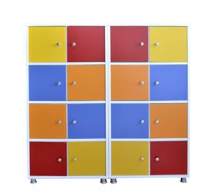 16 Gözlü Renkli Öğrenci Dolabı