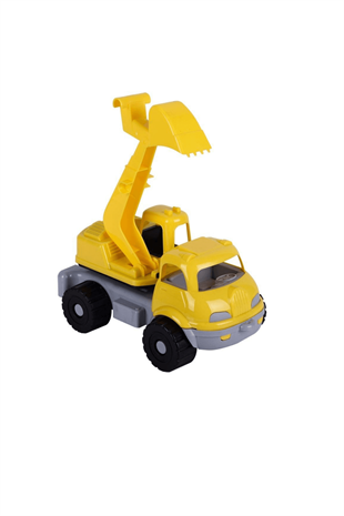 4 Tekerlekli Sarı Kamyon Kepçe Oyuncak İş Makinesi