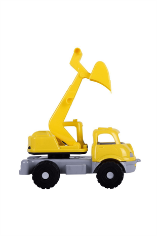 4 Tekerlekli Sarı Kamyon Kepçe Oyuncak İş Makinesi