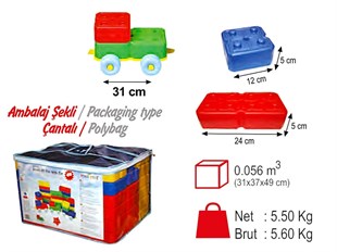 40 Parça Arabalı Tuğla Set