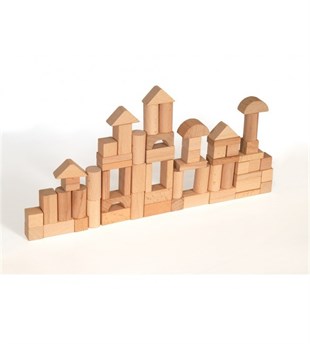 60 Parça Naturel Ahşap Bloklar