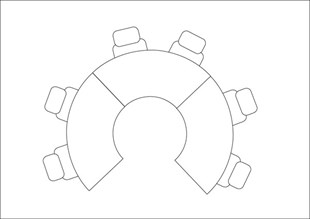 Daire Masa Tablası 4 Parça
