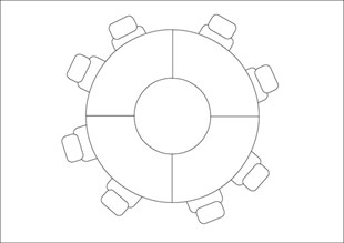 Daire Masa Tablası 4 Parça