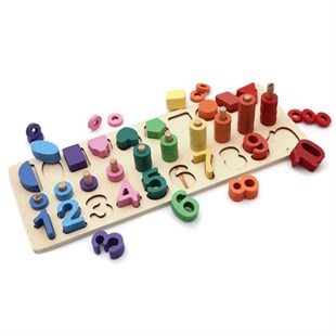 Ahşap Sayılı Geometrik Sıralama Logaritma Seti