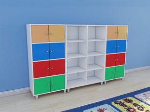 16 Kapaklı Öğrenci Dolabı+Raf