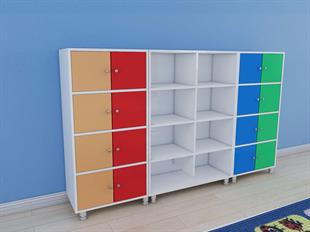 16 Kapaklı Öğrenci Dolabı+Raf