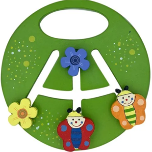 Eğitici Ahşap Oyuncak Tutmalı Çiçek ve Kelebek Figürlü Labirent Oyuncak