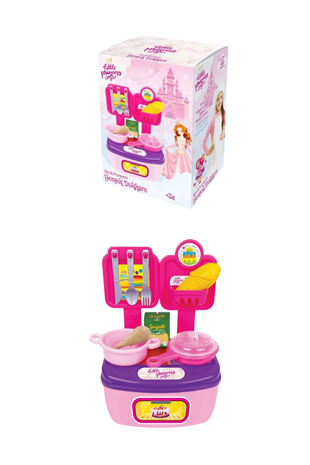 Pembe Oyuncak Yemek, Mutfak Ev Seti Prenseslere Özel 5li Set 