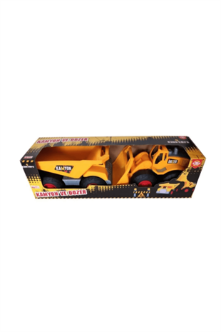 Sürtmeli Oyuncak Kamyon ve Dozer İnşaat Oyun SETİ -2li SET