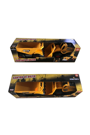Sürtmeli Oyuncak Kamyon ve Dozer İnşaat Oyun SETİ -2li SET