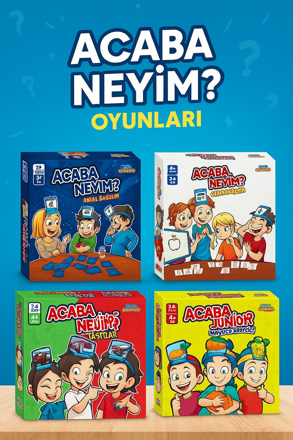 Acaba Neyim? 5'li Zeka Geliştirici Eğitici Oyun Seti (4+ Yaş)