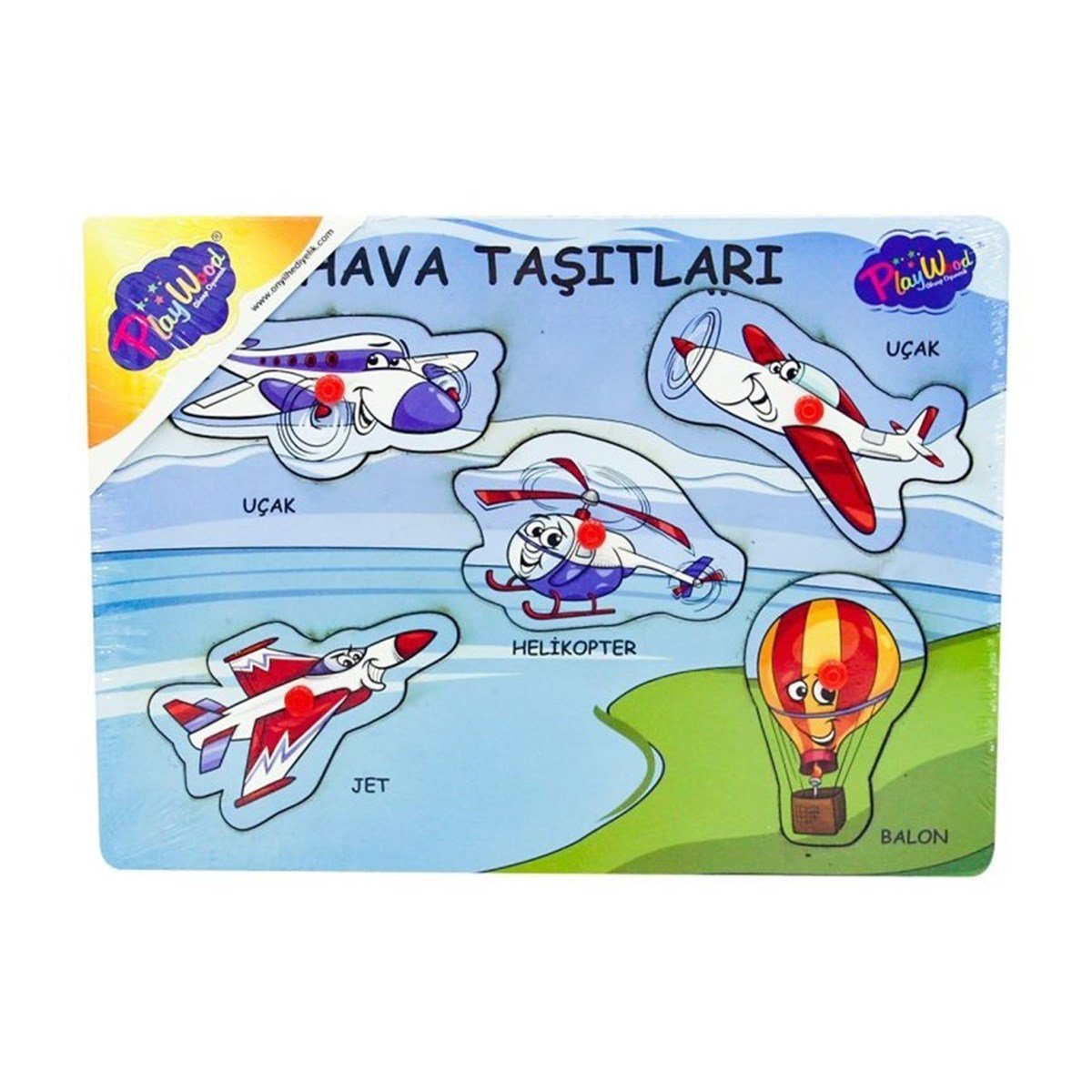 Ahşap Yapboz OyuncaklarıKMK76Ahşap Tutmalı Hava Taşıtları