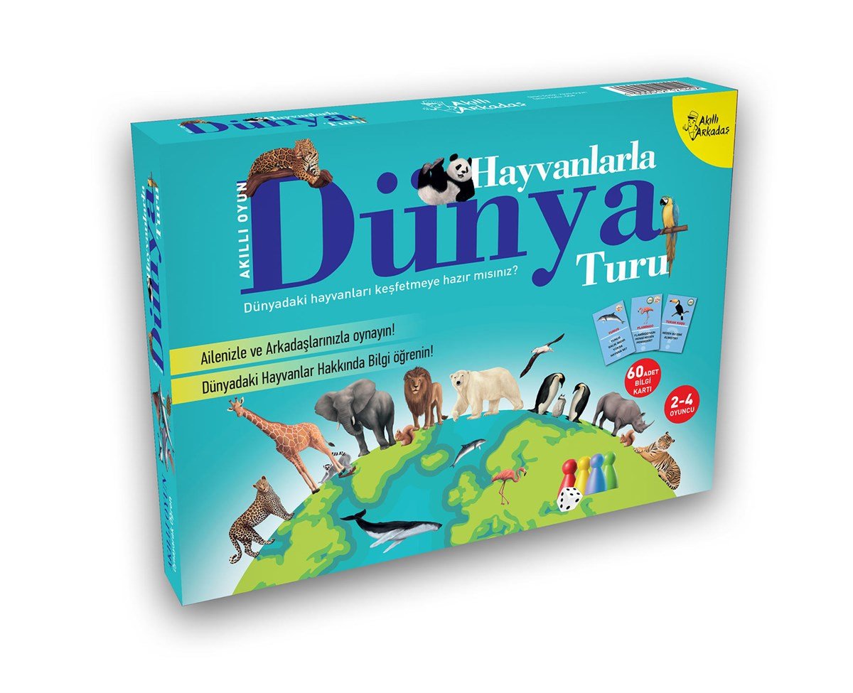 Akıllı Oyun Hayvanlarla Dünya TuruPuzzle ve Kavram OyunlarıKM004Akıllı Oyun Hayvanlarla Dünya Turu