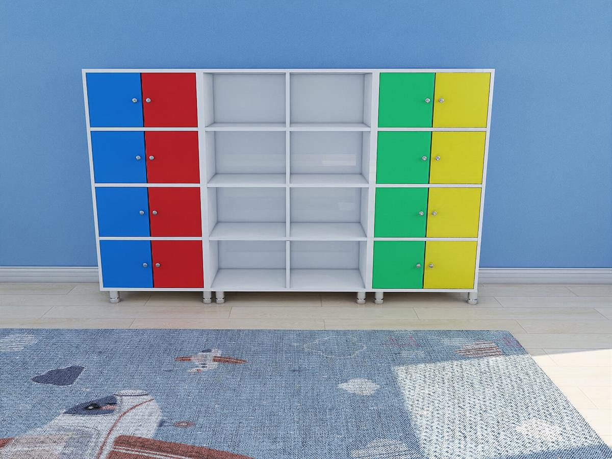 Anasınıfı Kreş Kişisel Öğrenci DolabıDolaplarDKM0100316 Kapaklı Öğrenci Dolabı+Raf