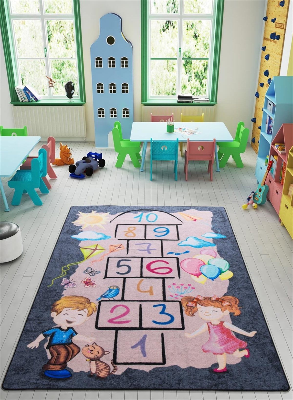 confetti su altı halı| kreş marketi www.kreşmarketi.com100*150 Cm Ebat HalılarKMH279Street Game 