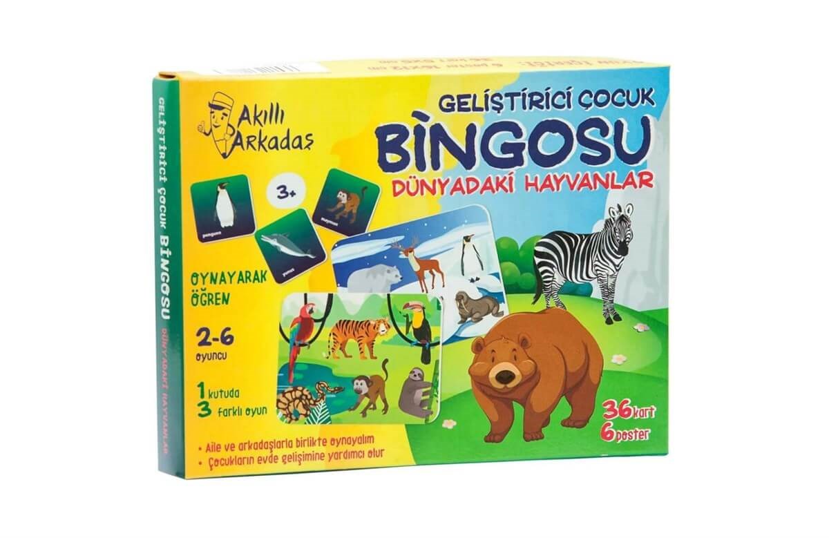 Puzzle ve Kavram OyunlarıKMA005Bingo Dünyadaki Hayvanlar Hafıza oyunu