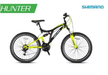 GeroniMTB-HARDTAIL26GERONİ (KRON) HUNTER 26 ÇİFT AMORTİSÖR BİSİKLET SİYAH SARI BEYAZ