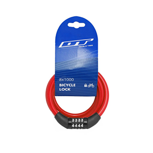 DTKİLİTBisiklet Kilit 4 Şifreli DT82120 8x1000 Kırmızı
