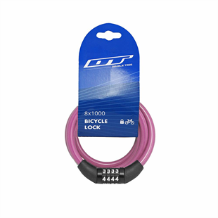 IMPACKİLİTBisiklet Kilit 4 Şifreli DT82120 8x1000 Pembe