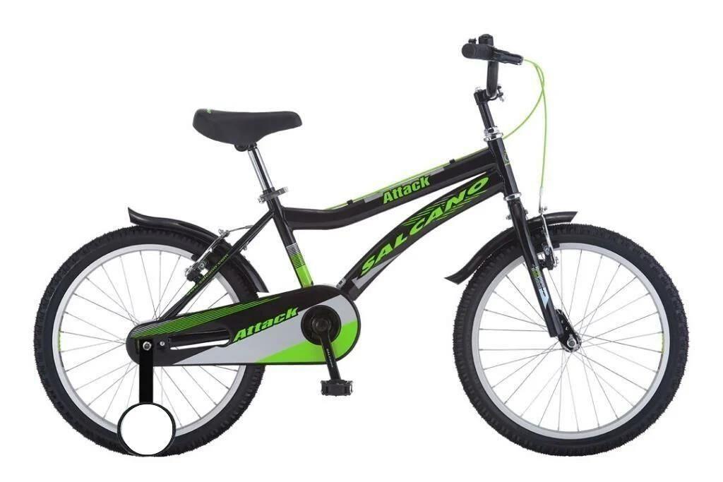 SALCANOÇOCUK-20Salcano Attack 20 Jant Çocuk Bisikleti (120/140 cm boy) Siyah Yeşil