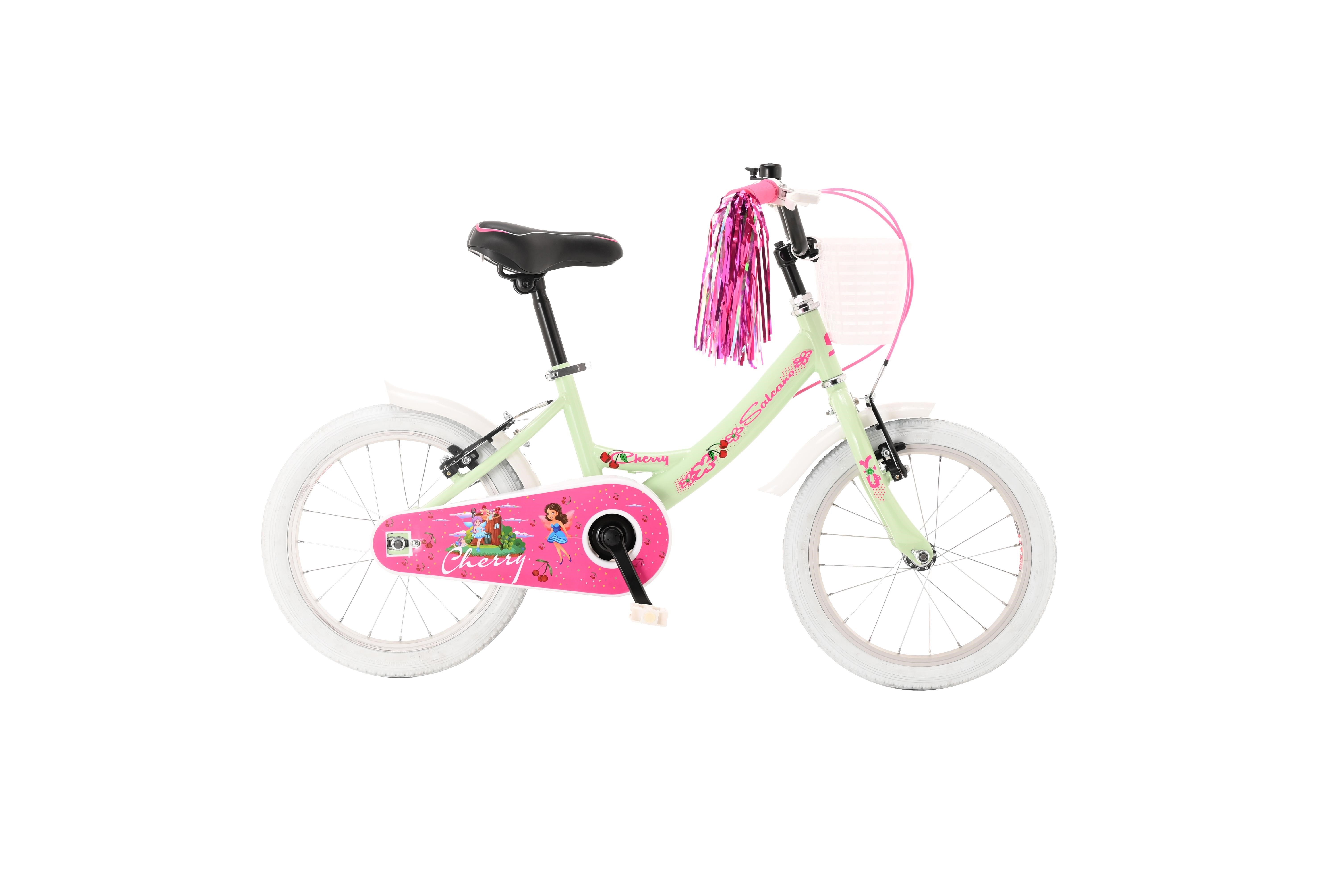 SALCANOÇOCUK-16SALCANO CHERRY 16 KIZ ÇOCUK BİSİKLETİ PUDRA PEMBE BEYAZ