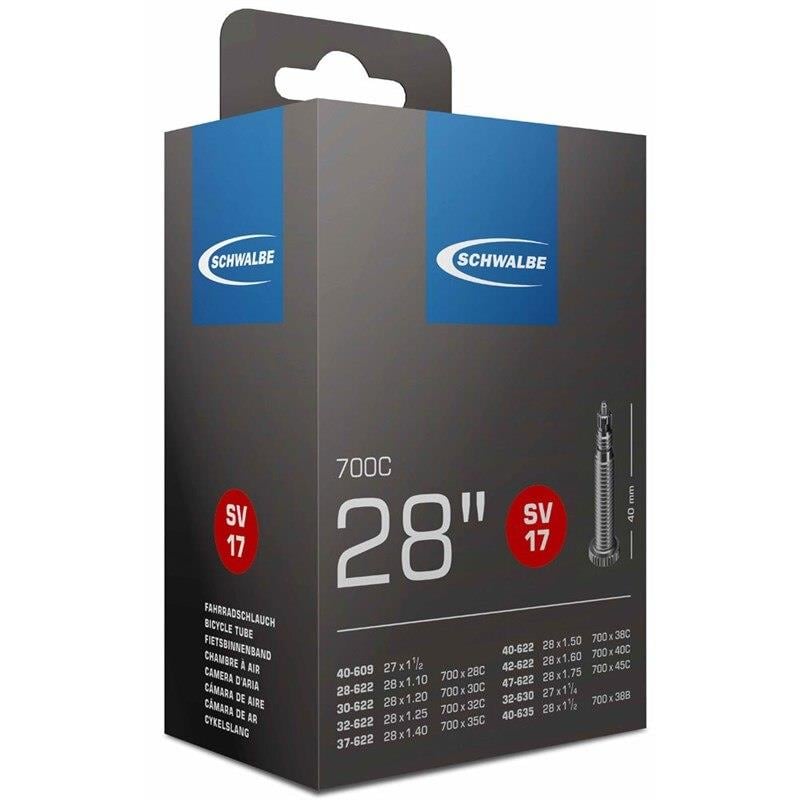 SCHWALBEİÇ LASTİKSchwalbe İnce Sibop İç Lastik Sv17 40mm 700*28-45 Siyah