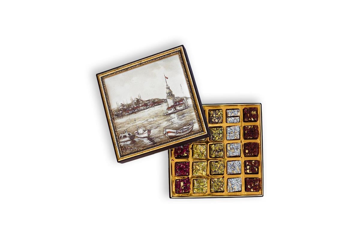 Hediyelik LokumlarKız Kulesi Desenli Kutu Karışık Fitil Lokum 900 gr.