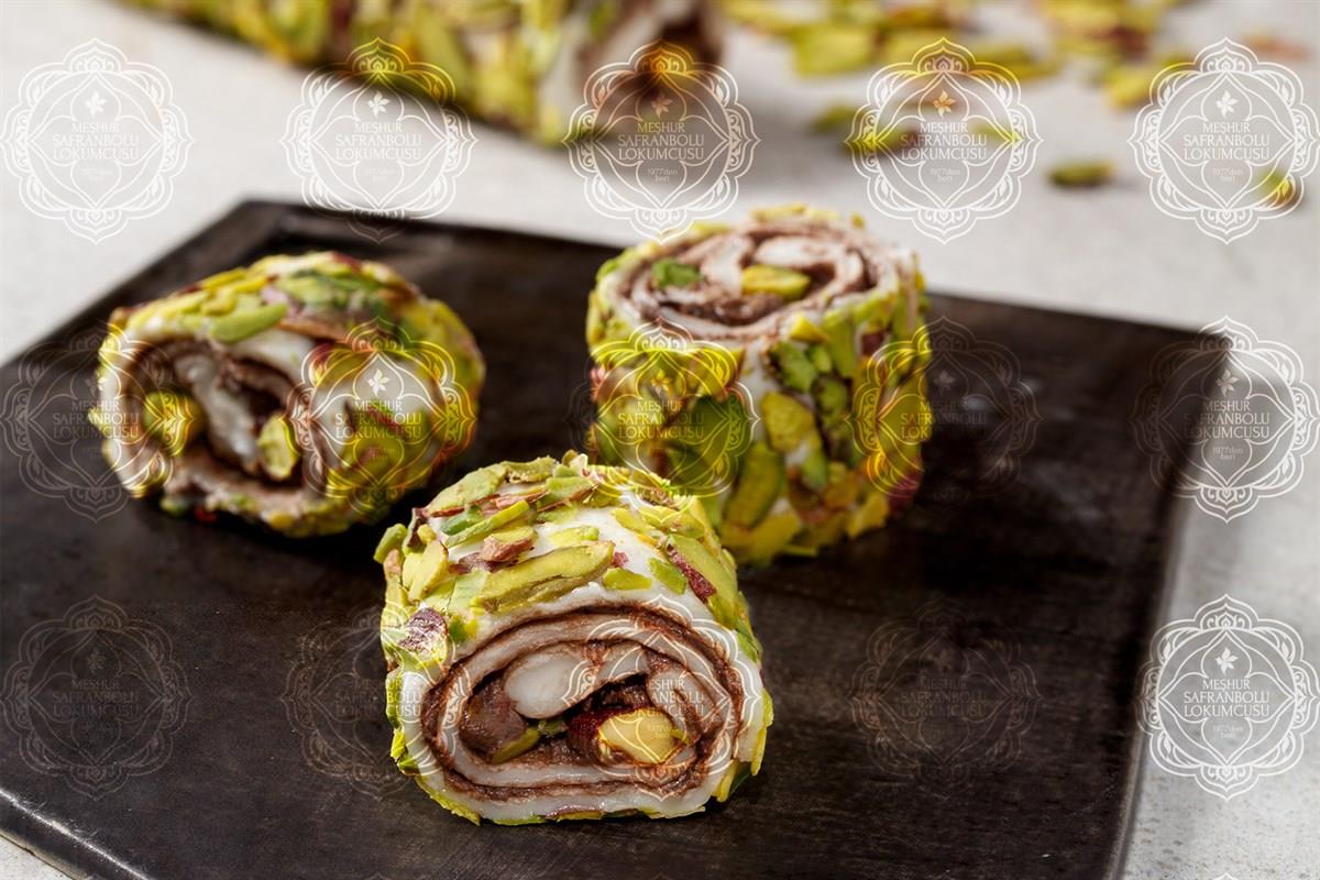 SARMA LOKUMLARSarma File Fıstık Kaplı Çikolatalı Fıstıklı