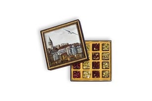 Karışık LokumlarGalata Desenli Kutu Karışık Fitil Lokum 550 gr.