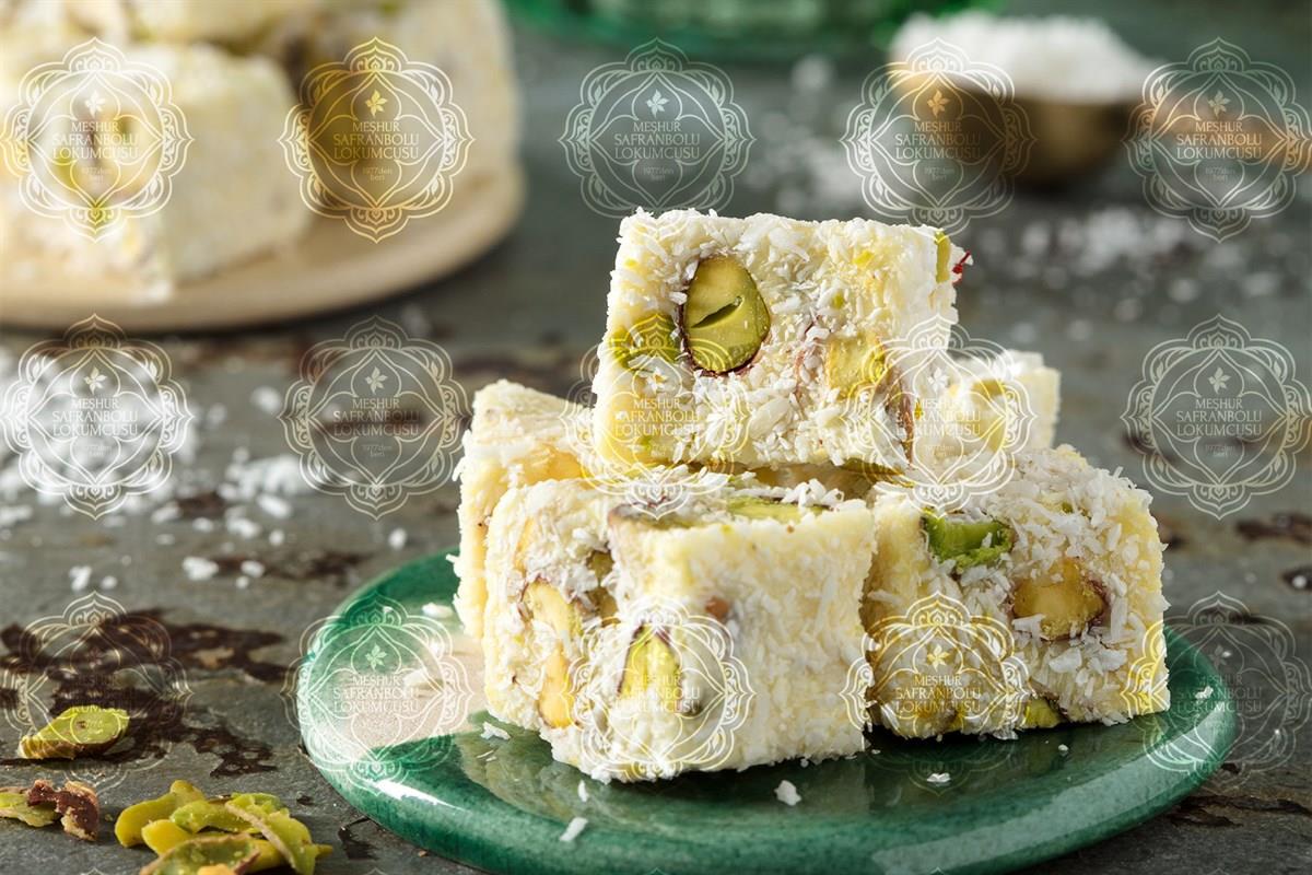 CLASSIC DELIGHTSTurkish Delight With Saffron And Pistachio Covered With Coconut