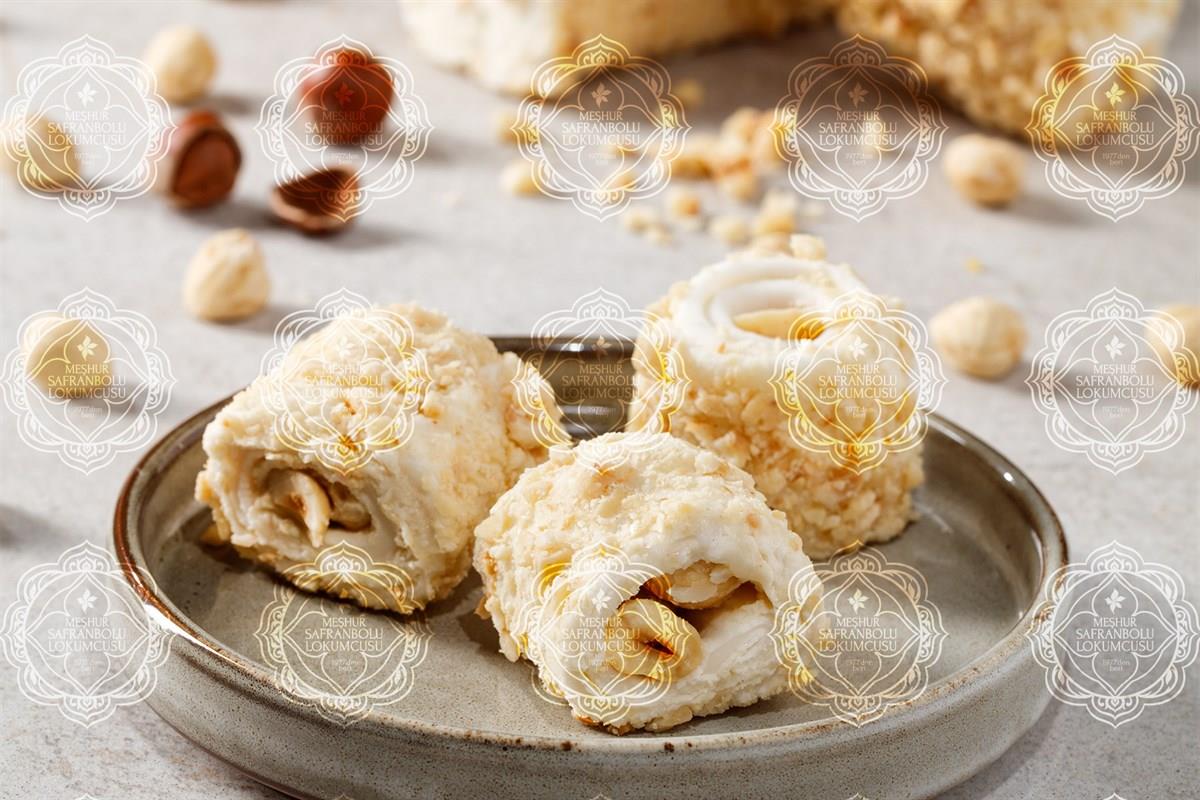 WRAP DELIGHTSRolled Special Turkish Delight With Hazelnut Covered With Hazelnut