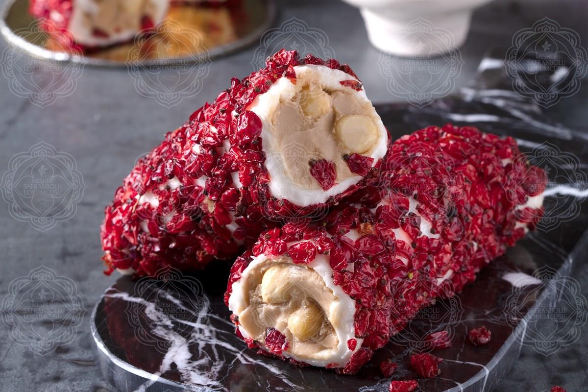 WRAP DELIGHTSRolled Sultan Turkish Delight With Hazelnut Cream Covered With Barberries