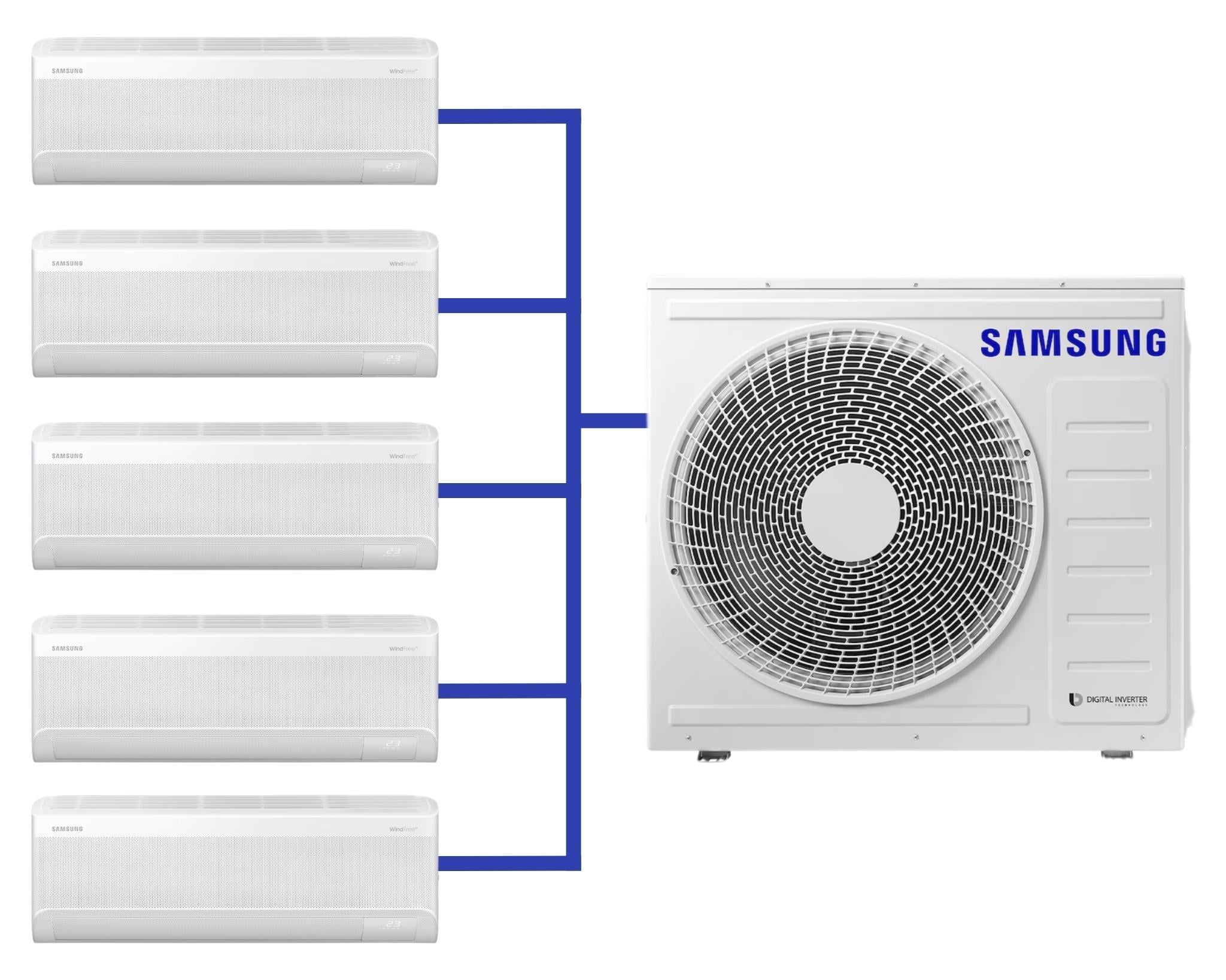 Samsung WindFree™ Multi Split Duvar Tipi Klima 7+7+9+12+24 BTU AJ100TXJ5KH Dış Ünite