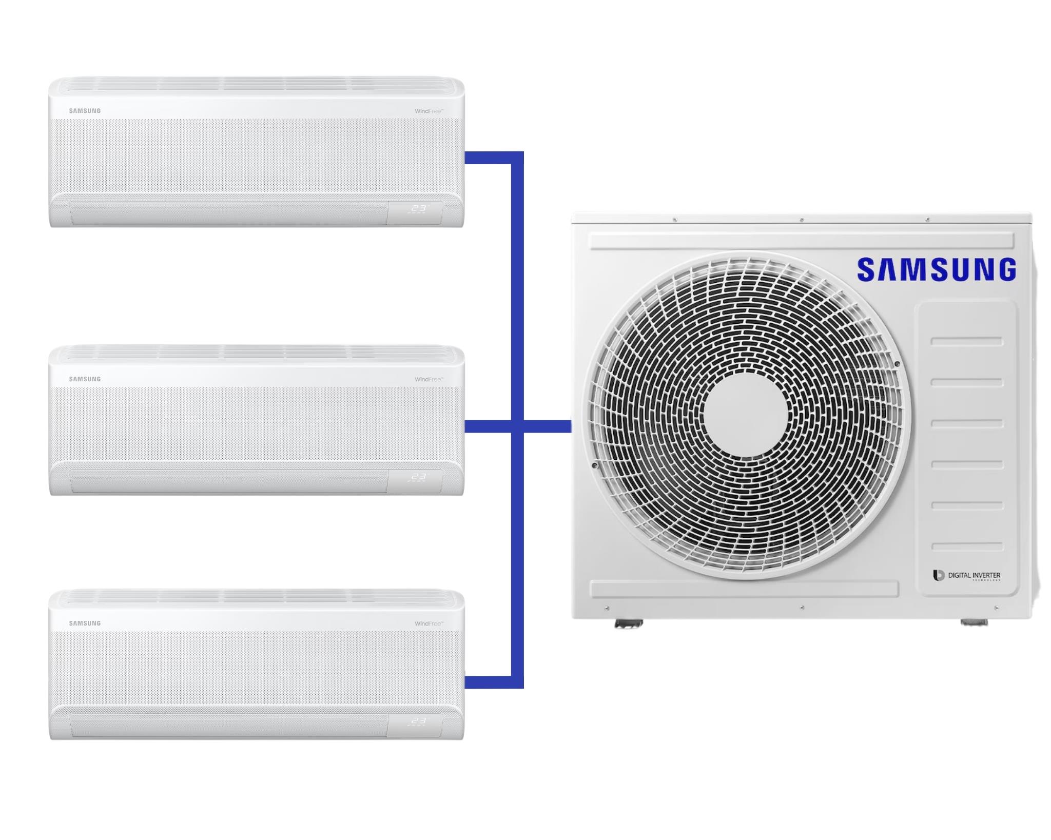 Samsung WindFree™ Multi Split Klima 1+3 Sistem 9000 + 12000 + 12000 BTU Duvar Tipi AJ068TXJ2KH Dış Ünite
