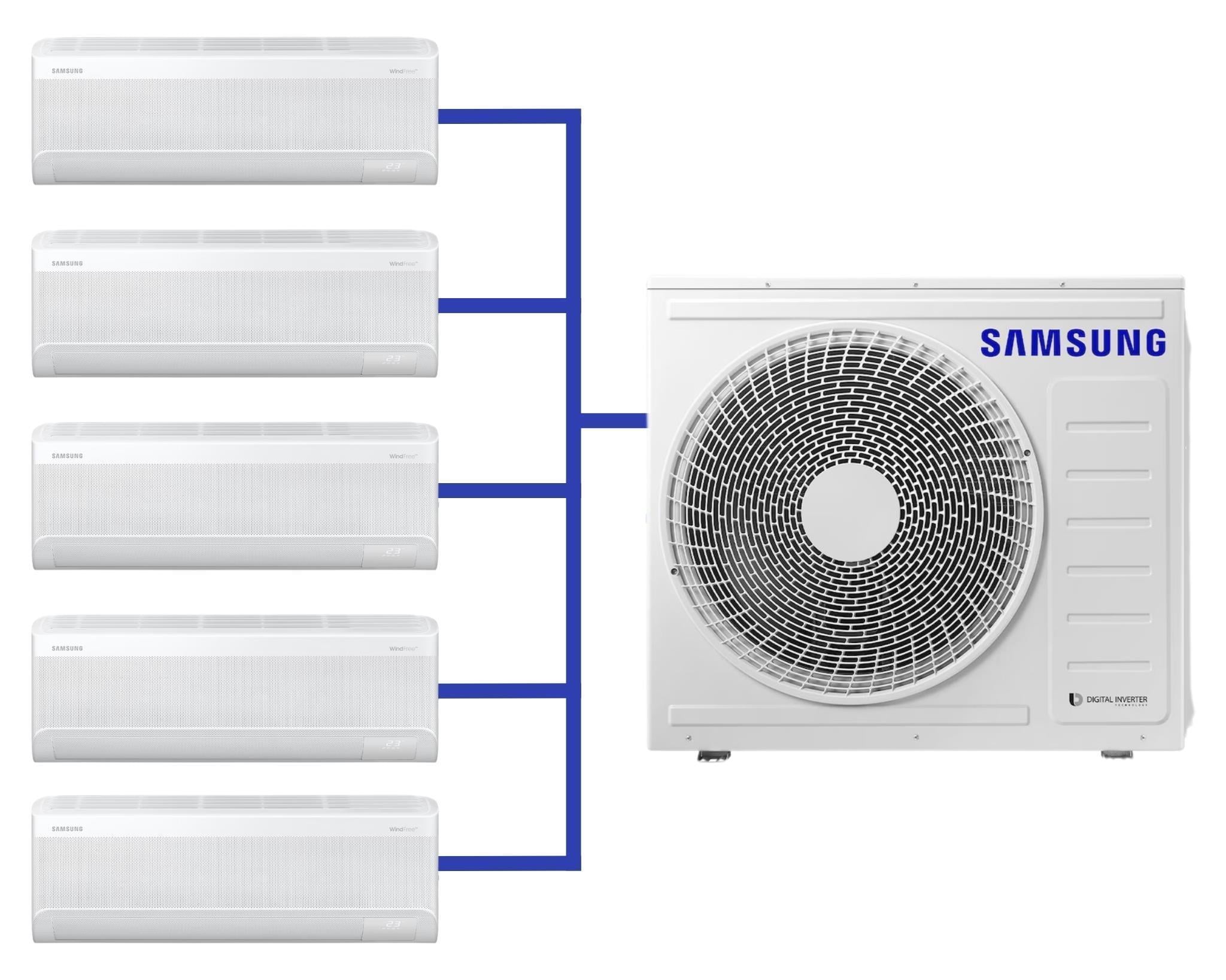 Samsung WindFree™ Multi Split Duvar Tipi Klima 7+9+9+9+12 BTU AJ068TXJ2KH Dış Ünite