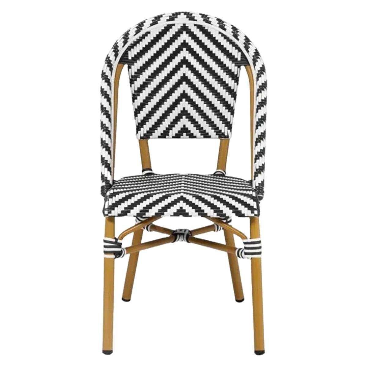 Siyah Beyaz Alüminyum Rattan .Sandalye