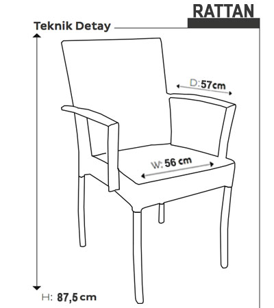 Rattan Kollu Sandalye