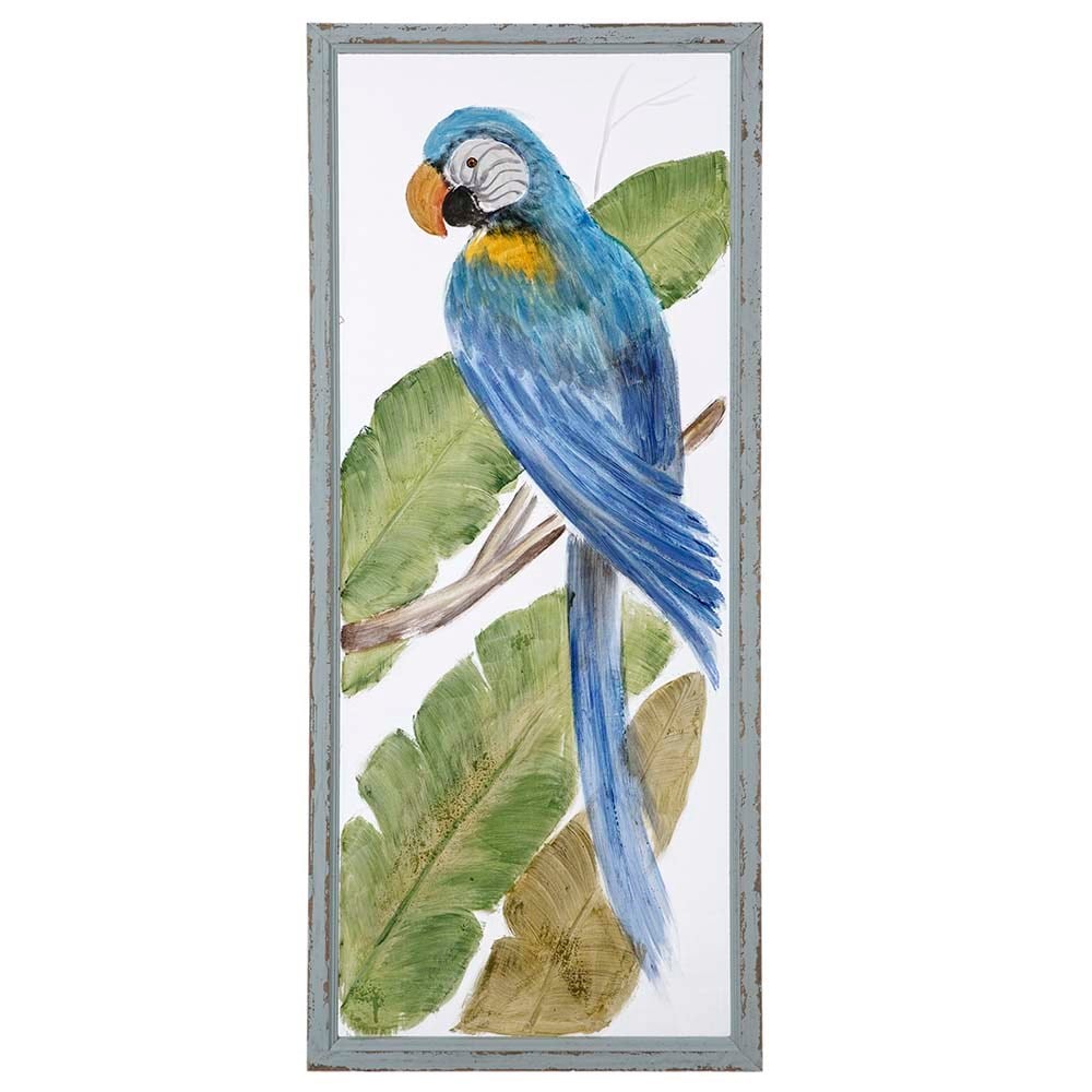 Mavi Papağan Seffaf Dekoratif Tablo