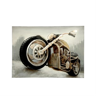 Metal Motosiklet 3D Kanvas Tablo