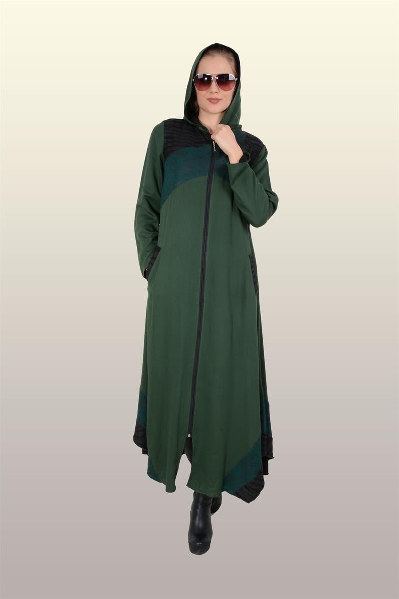 Otantik Giyim-744- Asimetrik Ferace-Yeşil