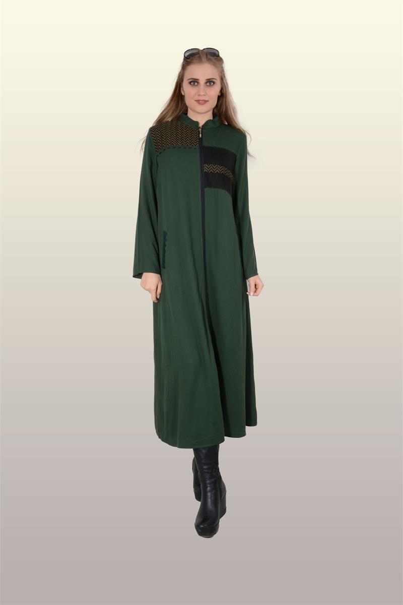 Otantik Giyim-706- Kare Peçli Ferace-Yeşil