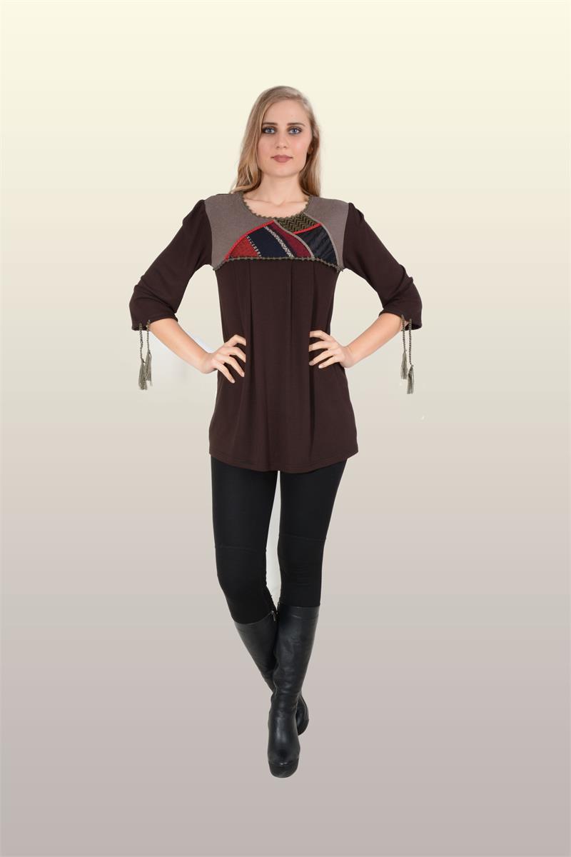 Otantik Giyim-736-Peçli Buluz-Kahve