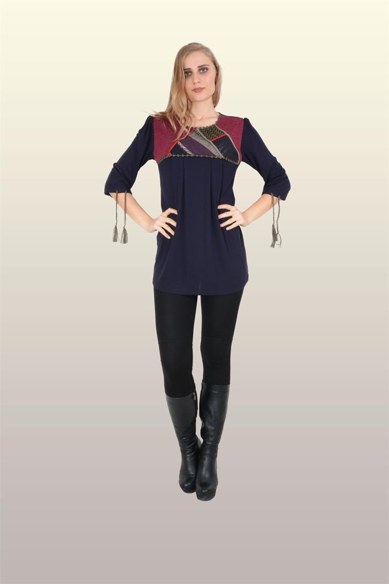 Otantik Giyim-736-Peçli Buluz-Lacivert